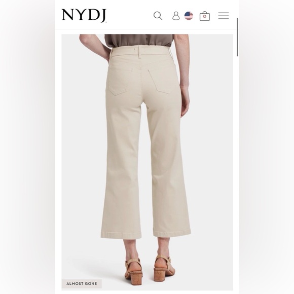 NYDJ Teresa Wide Leg Pants- Size 2 - Color is Feather - Excellent Condition - Picture 2 of 10